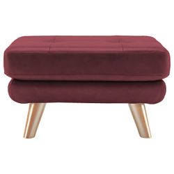 G Plan Vintage The Fifty Three Leather Footstool Capri Claret